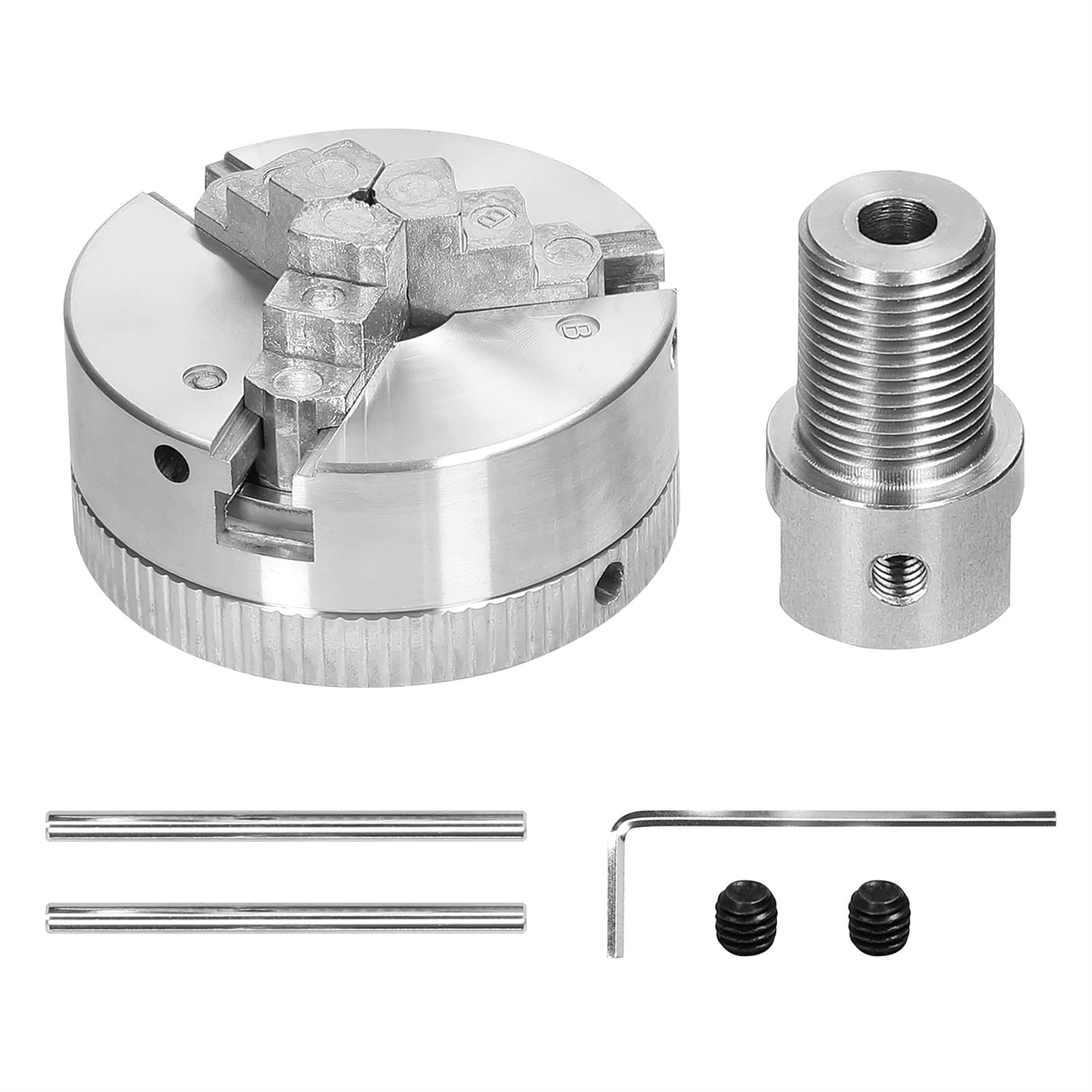 Mandril de Torno, 3 mandíbulas/4 mandíbulas, Perno de Montaje autocentrante Manual for máquina de torneado y fresado(3 jaws-5mm)