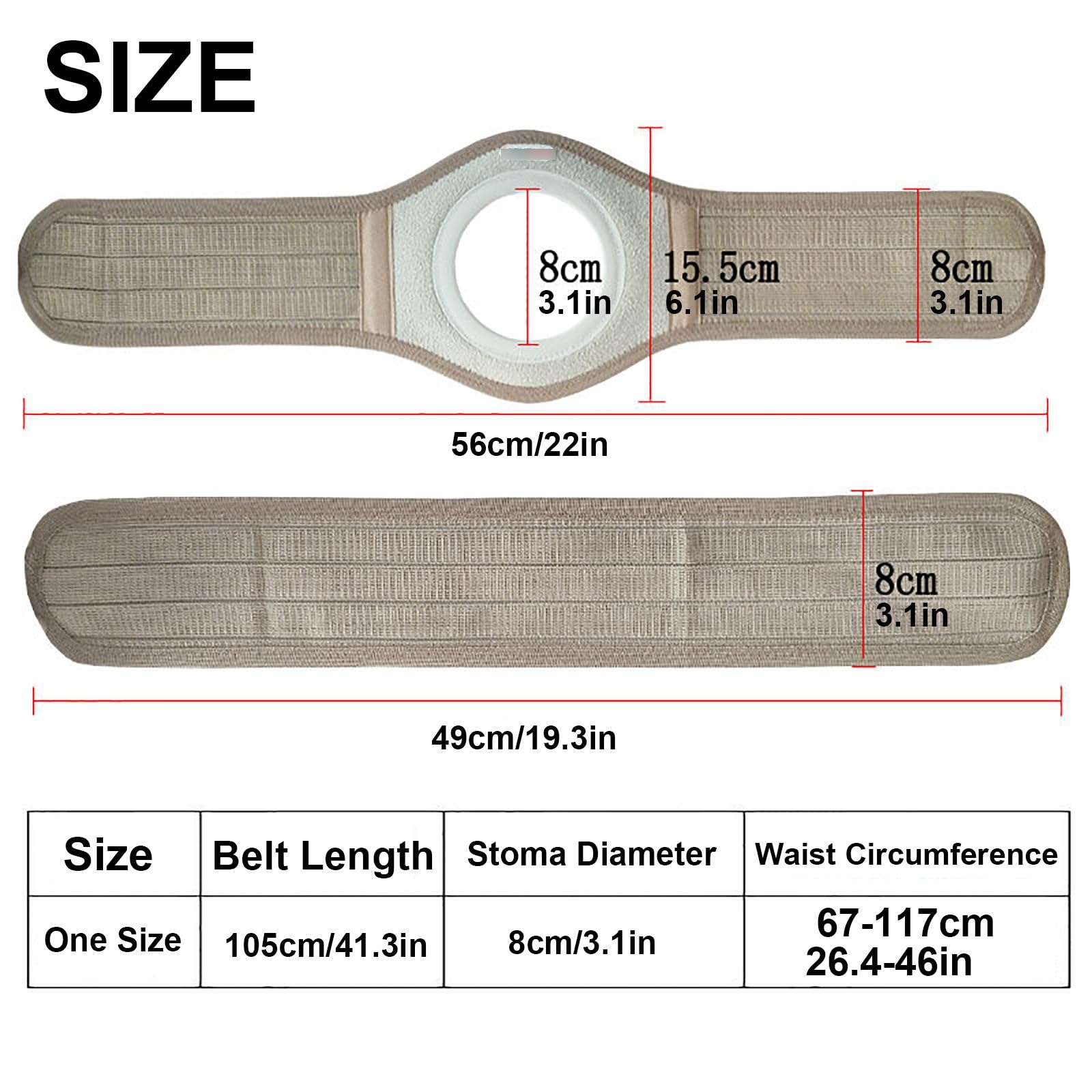 Pas Podtrzymujący Przepuklinę Stomijną z Otworem Stomijnym, Regulowany Pas Podtrzymujący Przepuklinę Brzuszną, Pas Ileostomijny Pomaga Chronić Worek Stomijny, Otwór 8 cm