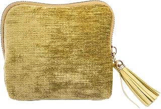 Crystal Jewelry Travel Case Necklaces Bracelets Earrings Organizer Pouch Cosmetic Travel Bag Bridal Bridesmai Wedding Gift Makeup Purse 7 Inner Pockets (Olive Green)