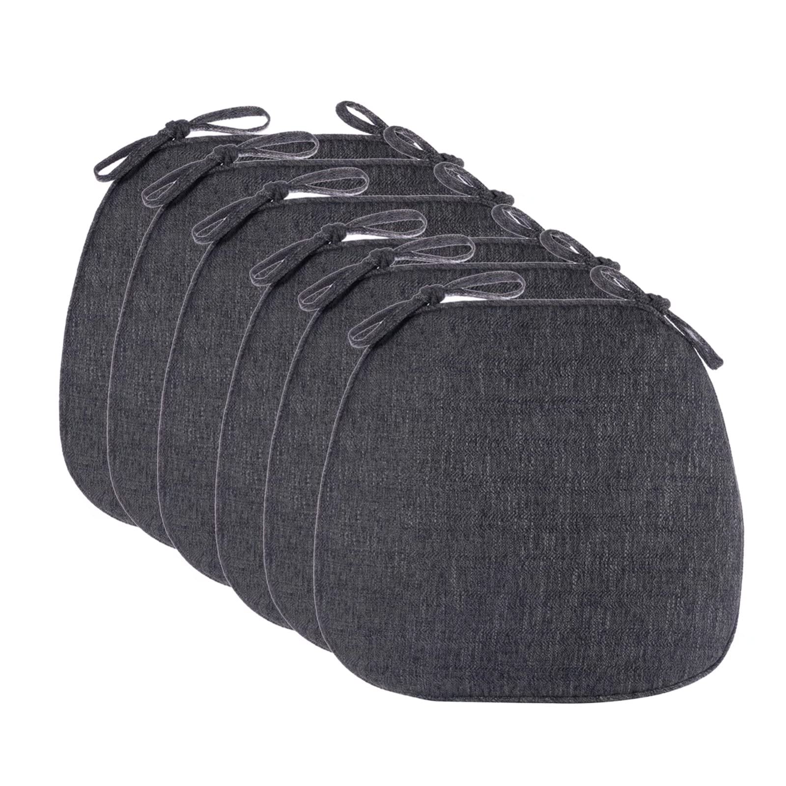 Coussin de chaise demi-lune 40x40 cm anthracite déhoussable et lavable