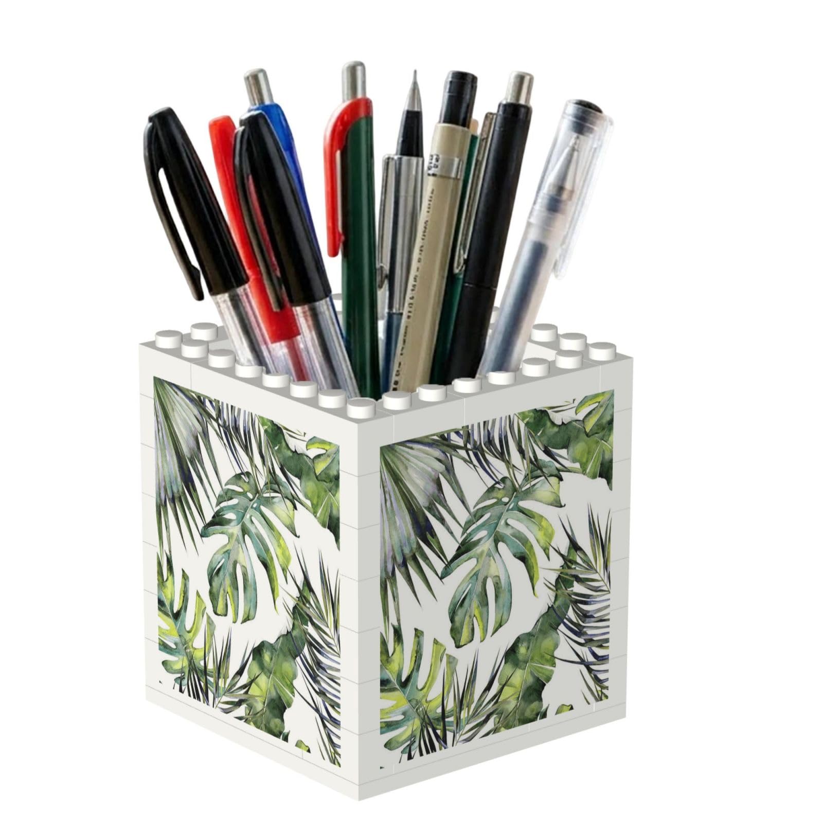 Poadnly Tropical Garden, Pen Pot Pencil Holder for Office Home School, Compact Desk Organiser for Office Stationery
