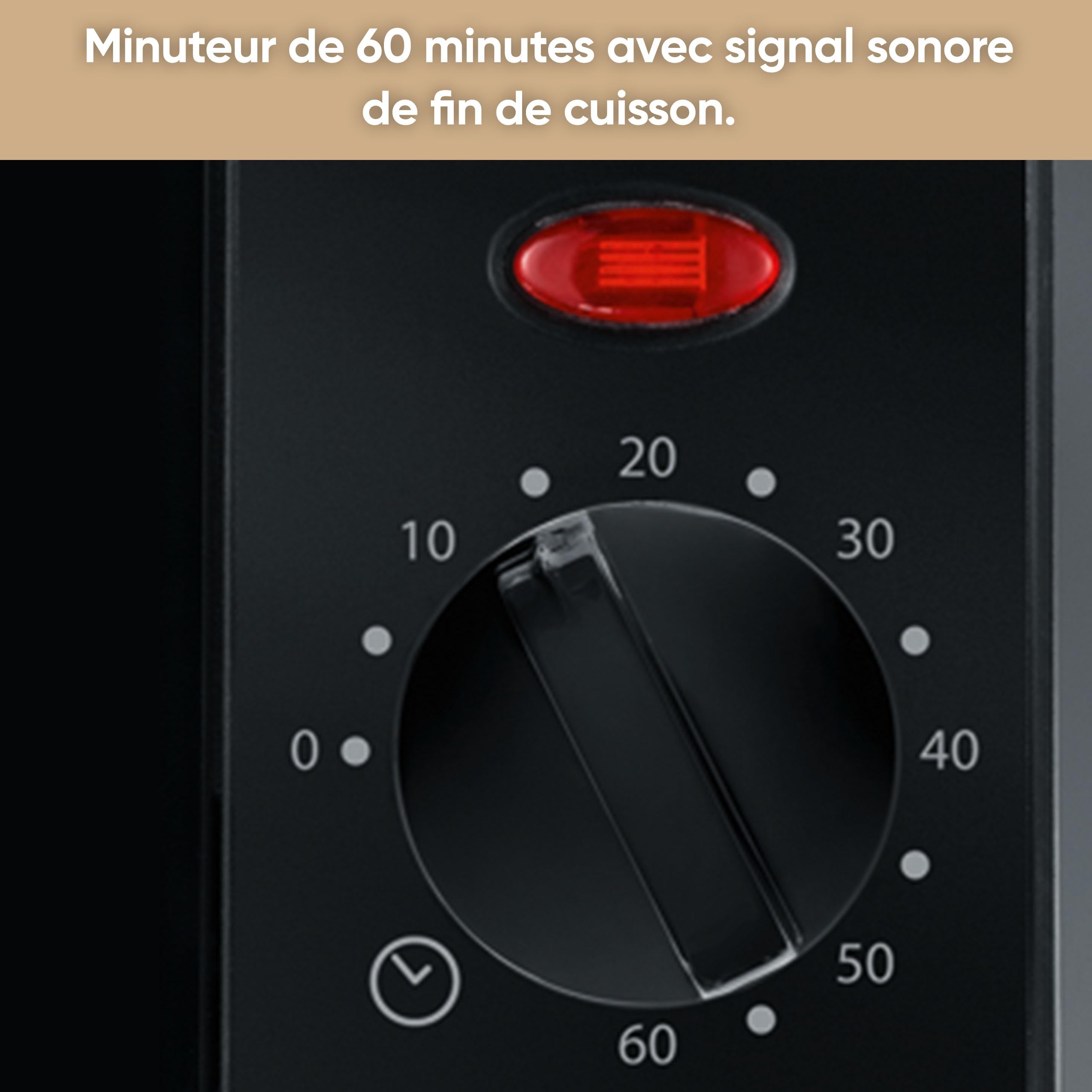 SEVERIN Mini-Four 9 L avec grille et plaque de cuisson incluses, Four posable 800 W design simple et élégant, Mini-four électrique avec minuteur 60 min, Noir/Inox, TO 2052