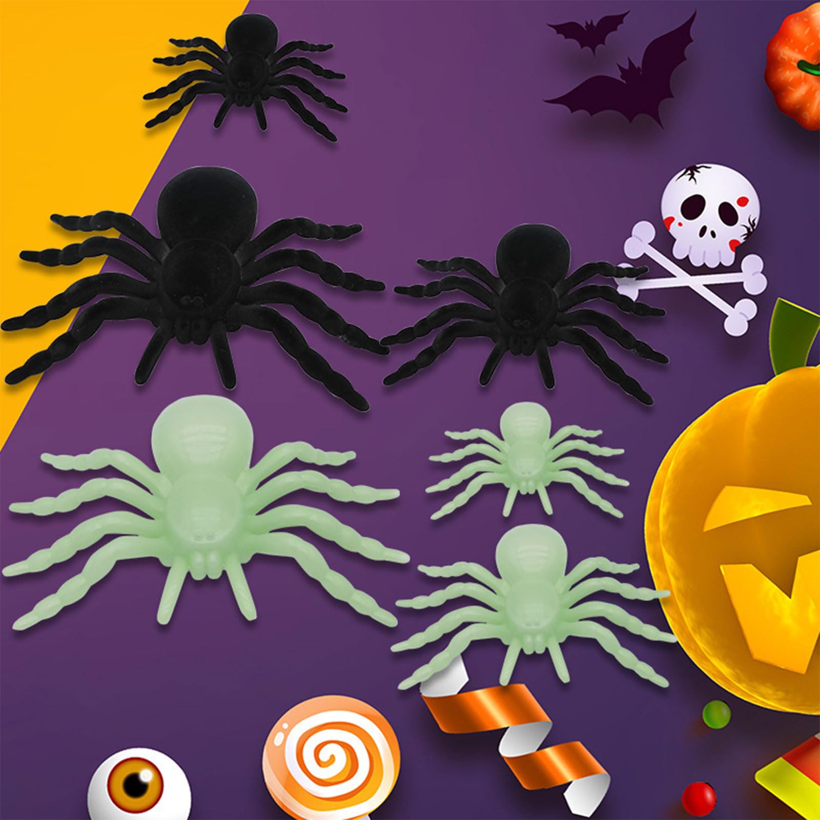 Paquete de accesorios portátil de plástico resistente para broma, elegante para los amantes de Halloween o decoración de eventos nocturnos