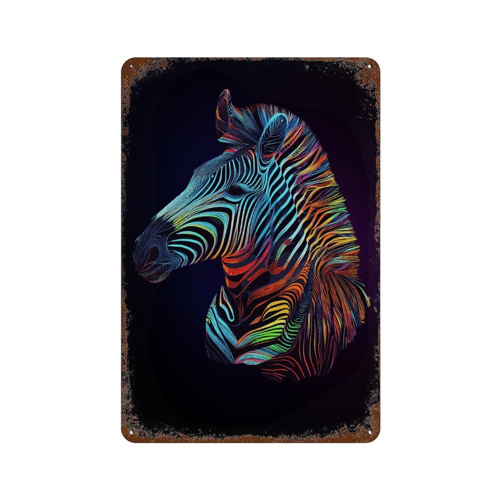 Zebra Vintage Metal Tin Sign 11.8"x7.9", for Garage, Bar And Workshop Decor, Novelty Wall Decor