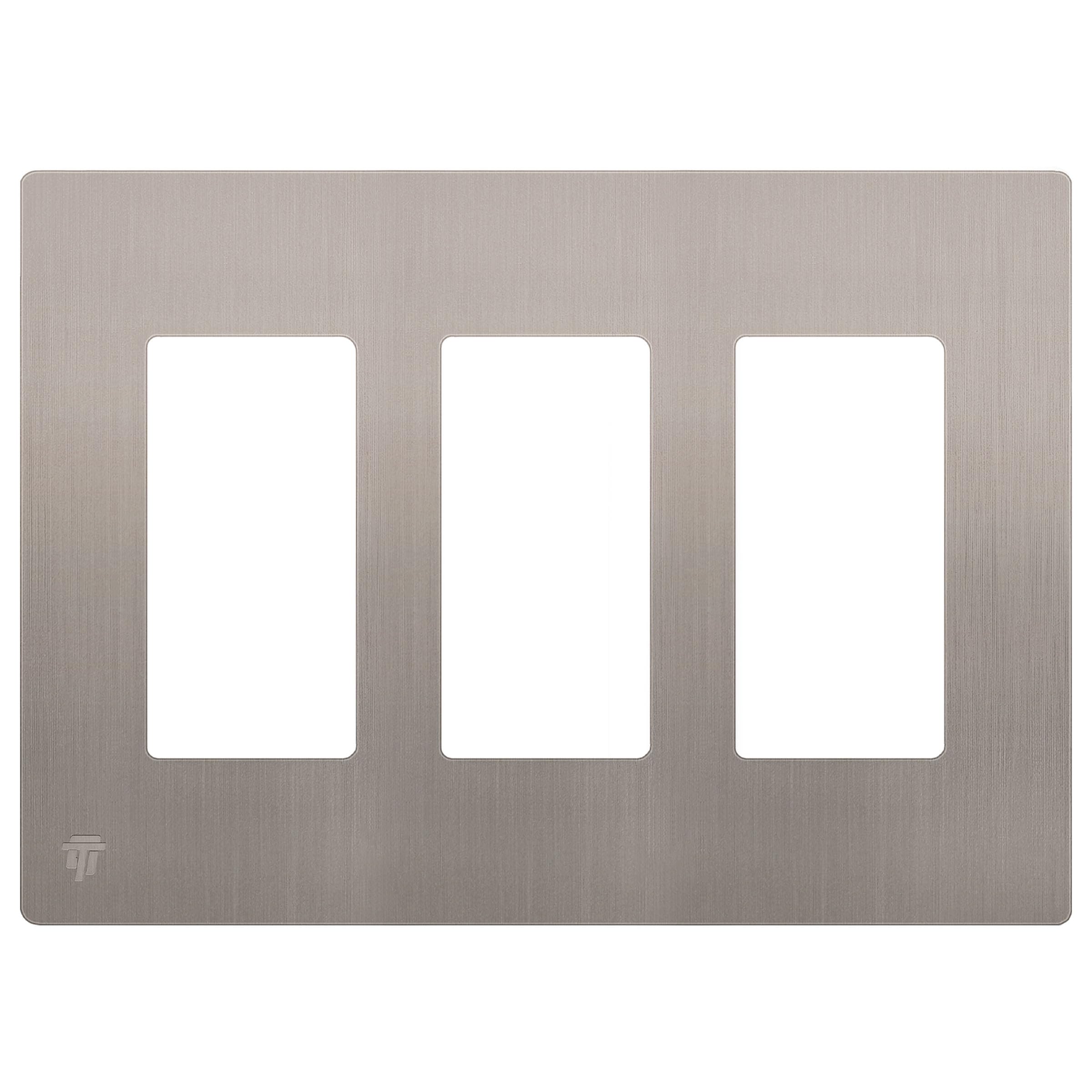 ENERLITES Elite Series Screwless Decorator Wall Plate Child Safe Outlet Cover, Gloss Finish, Size 3-Gang 4.68" H x 6.53" L, Unbreakable Polycarbonate