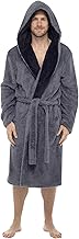INSIGNIA Men’s Hooded Sherpa Fleece Dressing Gown Robe