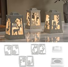 GZWY Silicone Casting Moulds for Christmas Candles, Christmas Lantern, Candle Holder, Elk, Snowflakes, Snowman, Christmas Decoration | Candle Holder Plaster for Casting Lantern, Moulds Silicone Christmas Elk Snowman Candle Holder for Christmas Decoration