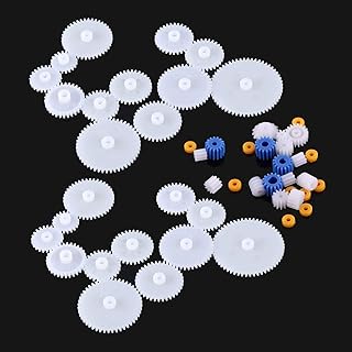 ALAMSCN 50 Pcs Plastic Gear Kit Spindle Single Gears Set Shaft for Toy Motor Aircraft Car Robot DIY Kits 2MM/2.3MM/3MM/3.17MM/4MM