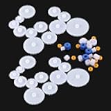 ALAMSCN 50 Pcs Plastic Gear Kit Spindle Single Gears Set Shaft for Toy Motor Aircraft Car Robot DIY Kits 2MM/2.3MM/3MM/3.17MM/4MM