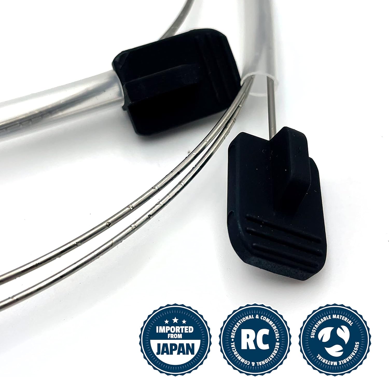 IKEJIME EXTRA STRENGTH Ike Jime: Super Long Ikejime Big Fish Spike With Two Stainless Steel Wires (Tuna, Yellowtail, Wahoo) Black Textured Ikejime Handle