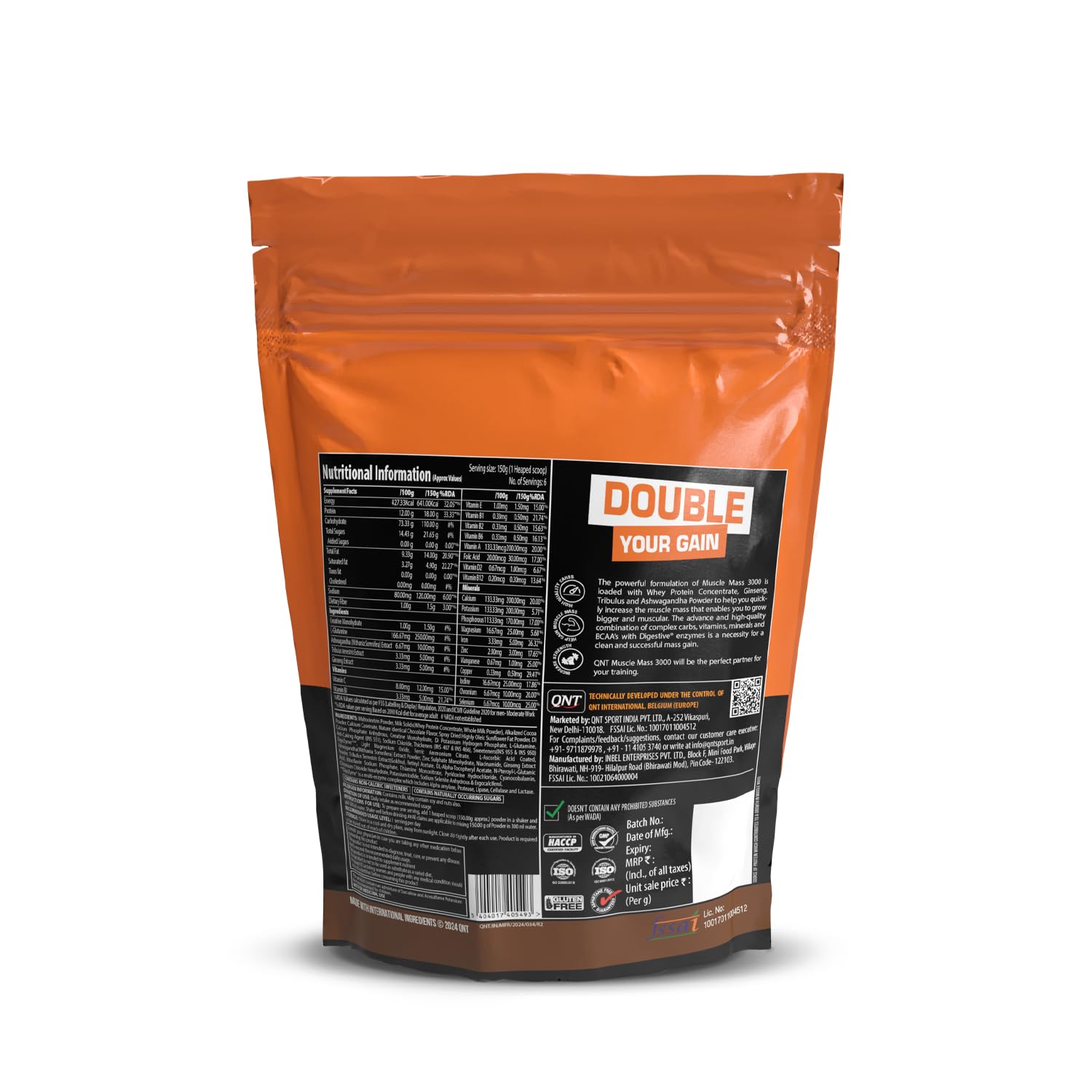 Review Qnt 3000 Muscle Mass Weight Gainer | 18G Protein, 1.5G 4 Review Qnt 3000 Muscle Mass Weight Gainer | 18G Protein, 1.5G