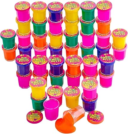 Kicko Slime Bulk Set of 48 Multicolored - Mini Noise Putty Toys Collection - Fun Kids Tactile Sensory Play, Stimulation Toy - Slime Set Gifts for Students - Easter Stuffers for Boys and Girls Ages 3+