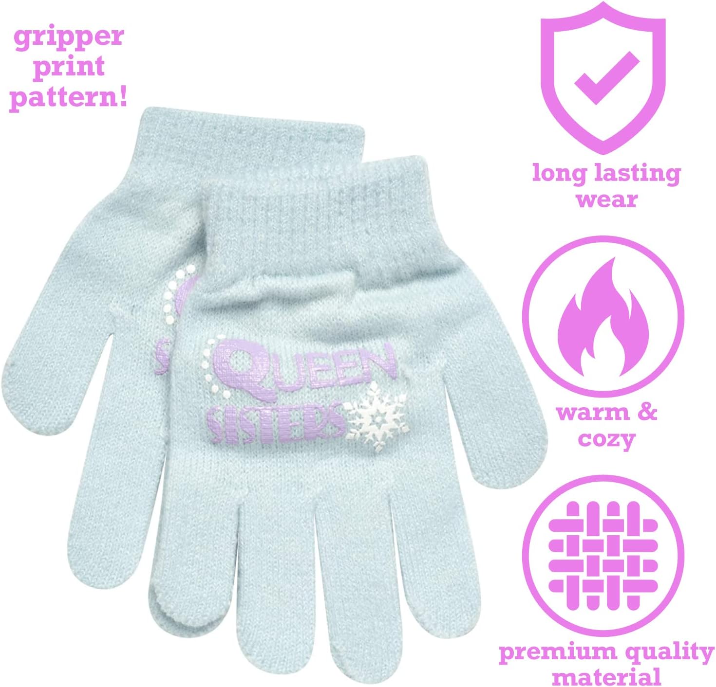 Disney Girls Frozen Winter Hat and 2 Pair Gloves or Mittens (Age 2-7) - Image 3