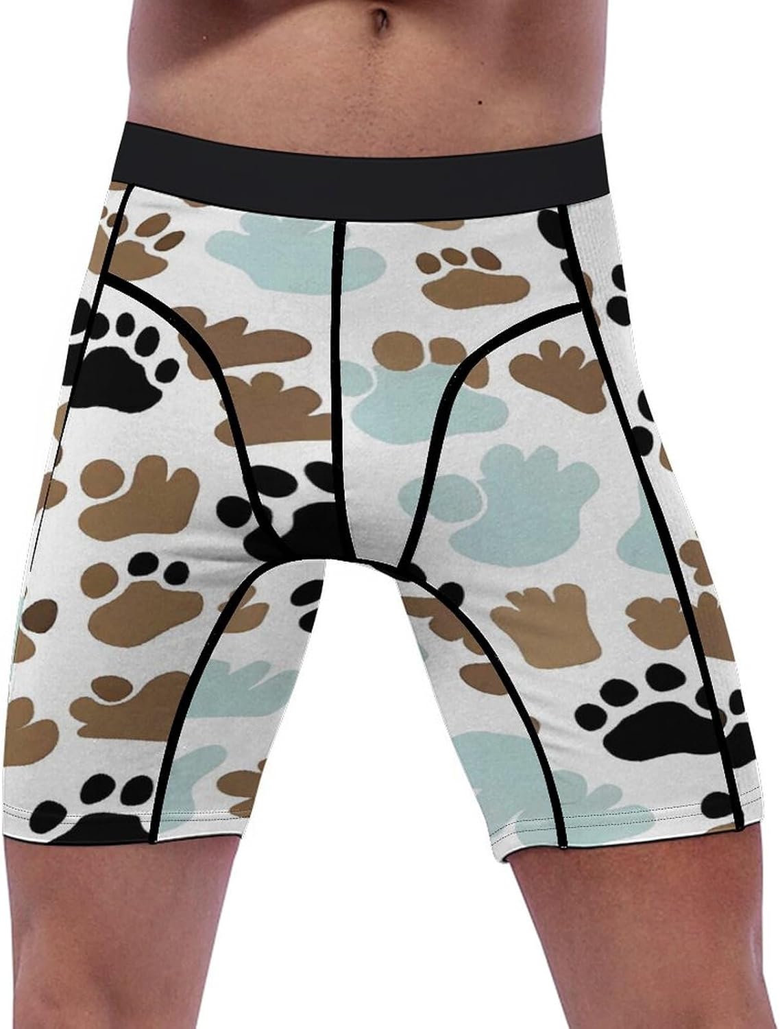 Dog Bones Paw Prints Compression Shorts Men Spandex Sport Shorts Workout Performance Baselayer Underwear