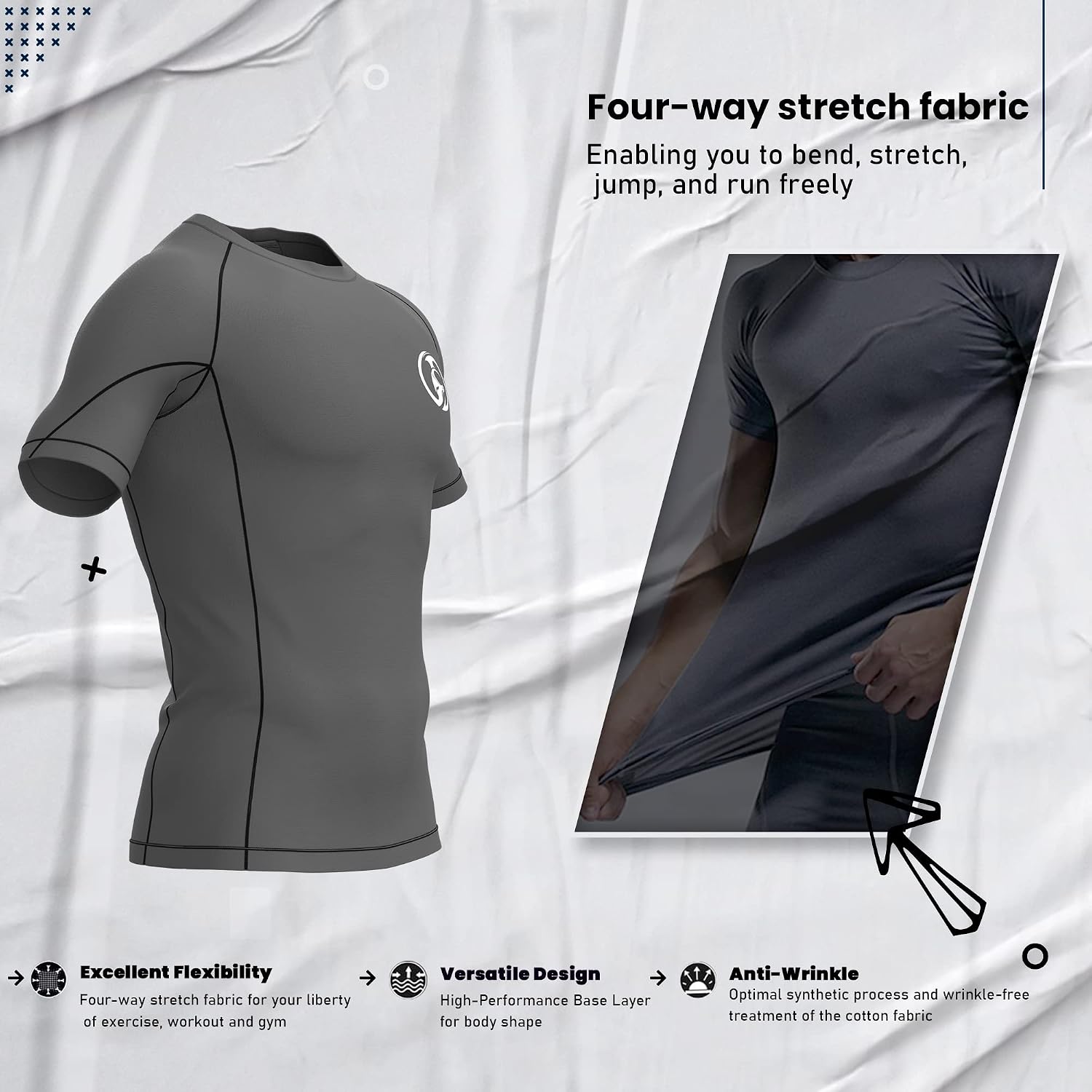 KOMBAT USA Men and Women BJJ Rash Guard Short Sleeve Compression Shirt for Sports Nogi Training, Jiu Jitsu Rash Guard