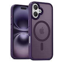 UNBREAKcable Custodia Magnetica per iPhone 16 da 6,1 Pollici, Compatibile con MagSafe, Protezione Completa della Fotocamera, Custodia Sottile Antiurto e Anticaduta per Telefono – Viola Scuro