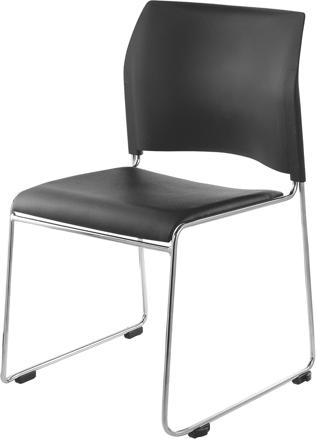 National Public Seating 8700 Series Vinyl Cafetorium Stacking Chair, Black (8710-11-10)