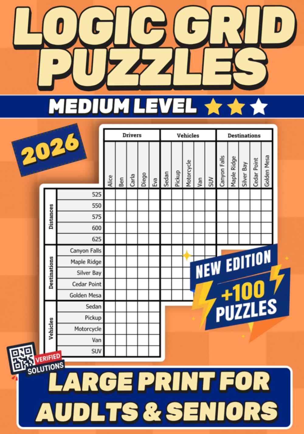 Medium Logic Grid Puzzle Book For Adults and Seniors: Boost Your Brain with Fun Deduction Challenges. Perfect Gift for Logic Grid Puzzle Lovers!!