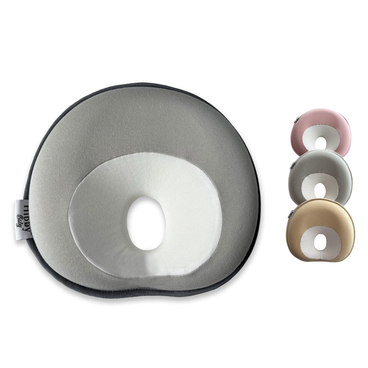 Hibby Baby Pillow for Stroller, Bouncer, Car Seat and Travel (Pebble Grey)