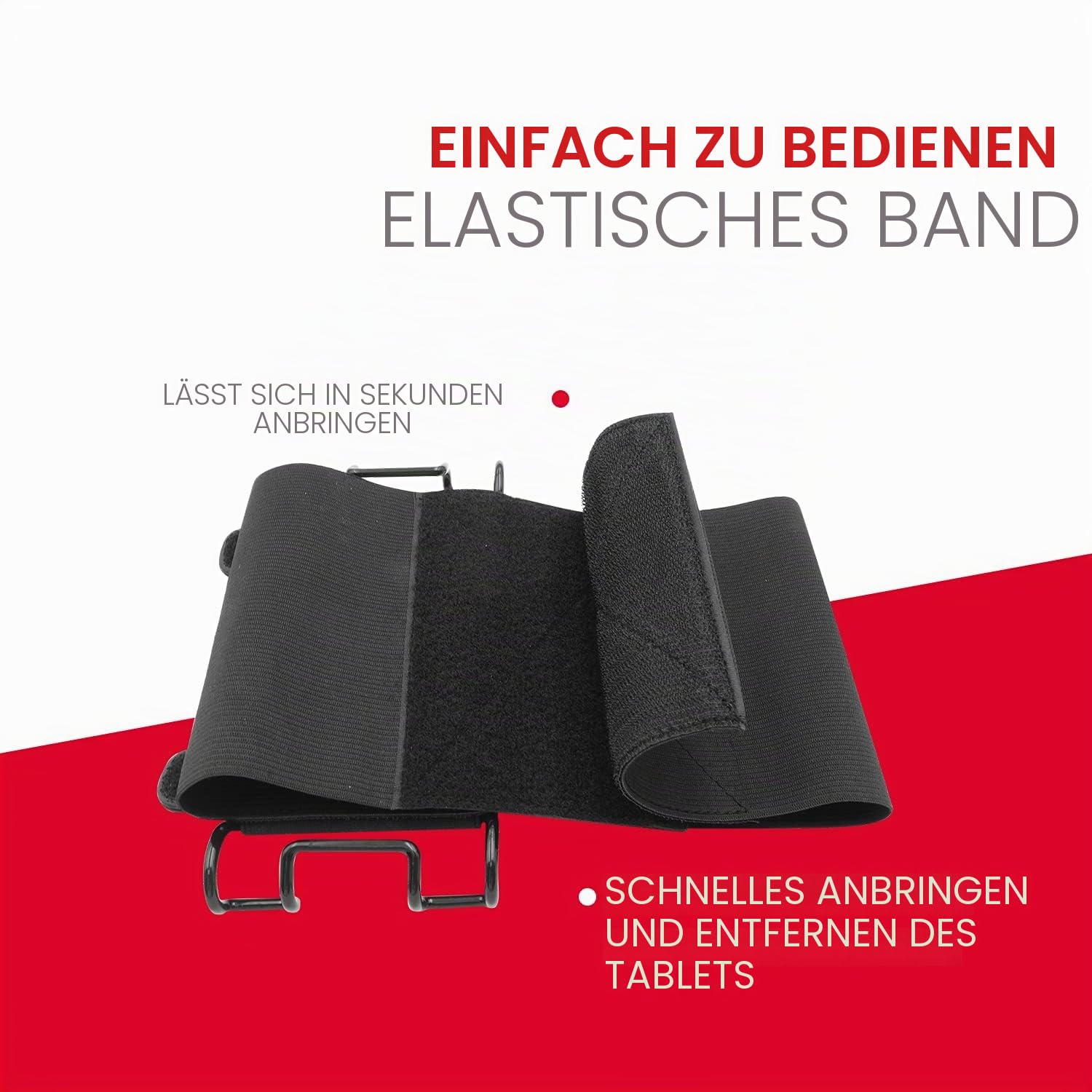 Macally STRAPMOUNT, Kopfstützenhalterung mit verstellbarem Gurt für Fast alle Kopfstützen, für iPad & andere Tablets bis 11 Zoll, schwarz