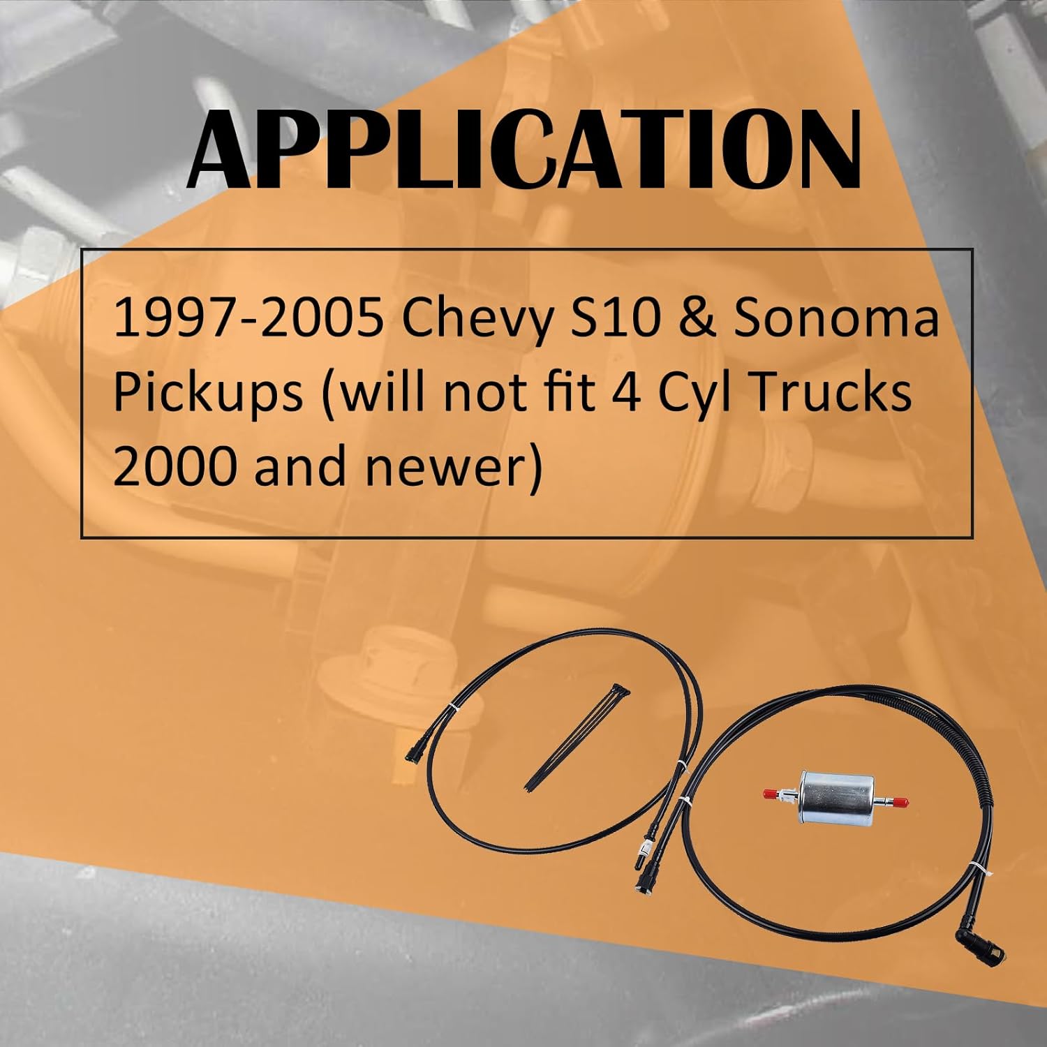 NFR0012 GM56B Supply & Return Nylon Fuel Line Fits for Chevy S10 GMC Sonoma 1997-2005 Replaces FL-GM56C