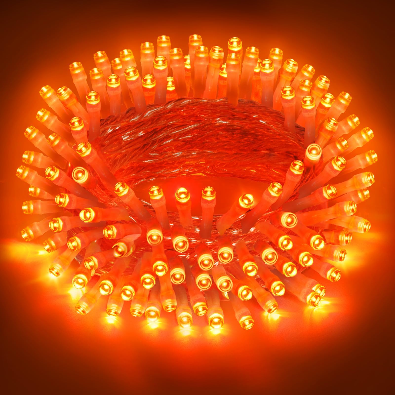 Halloween Lights Outdoor Battery Operated Timer for Halloween Decorations Waterproof 3M 30 LED String Lights for Indoor Outdoor, Window, Porch, Balcony, Party, Orange