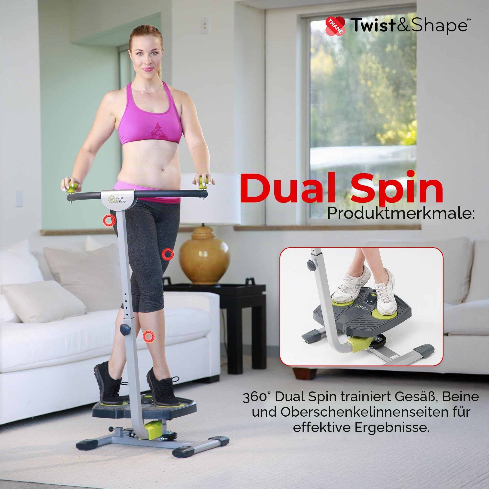 TWIST & SHAPE Unisex Heimtrainer für Rumpf, Bauchmuskeln, Beine