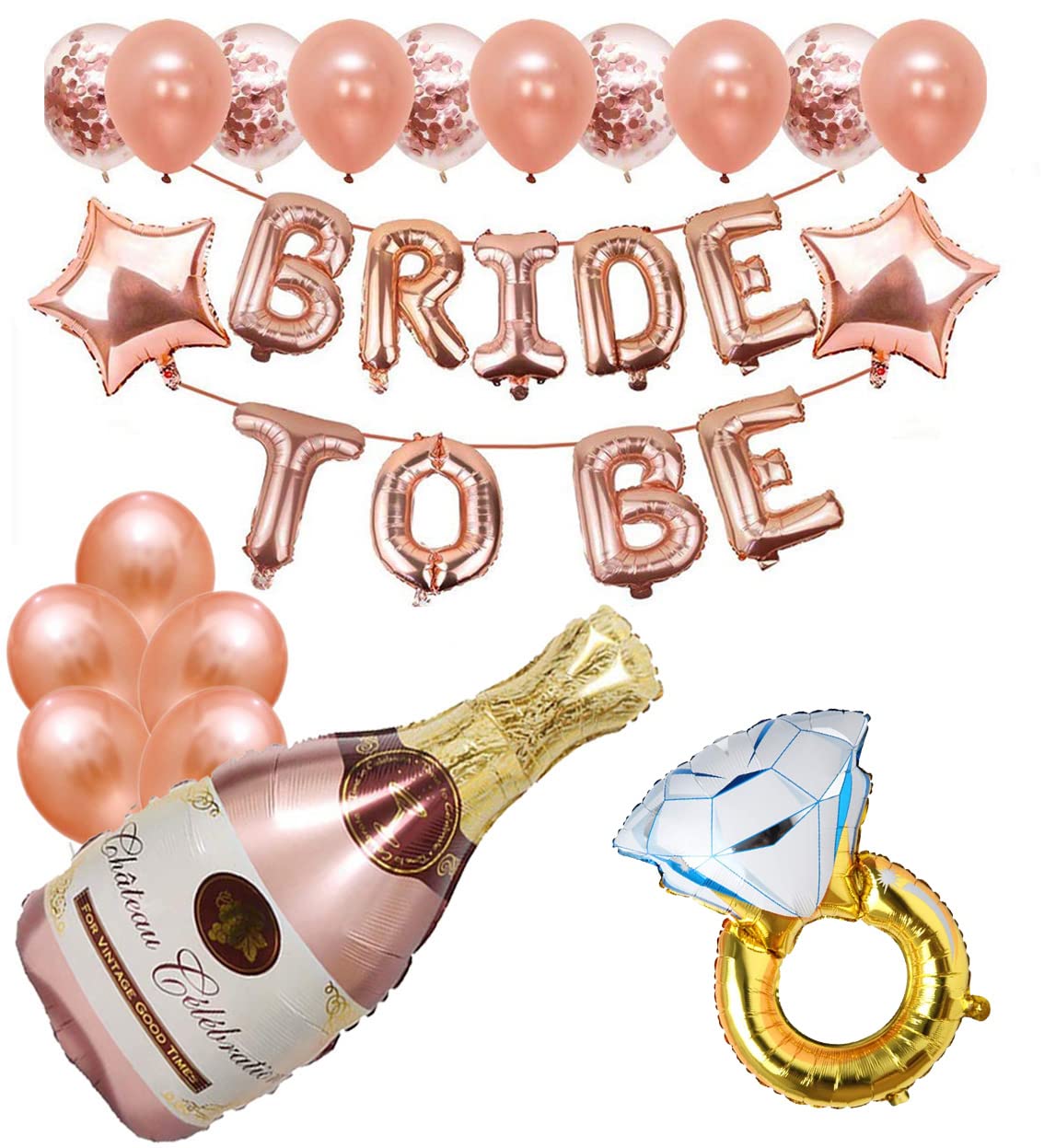 SOI Bride To Be Decoration Set Combo - 28Pcs With Bride To Be Mylar Balloon | Bachelorette Party Decorations | Bride To Be For Bachelorette Party | Bridal Shower Decorations | Bride To Be Combo