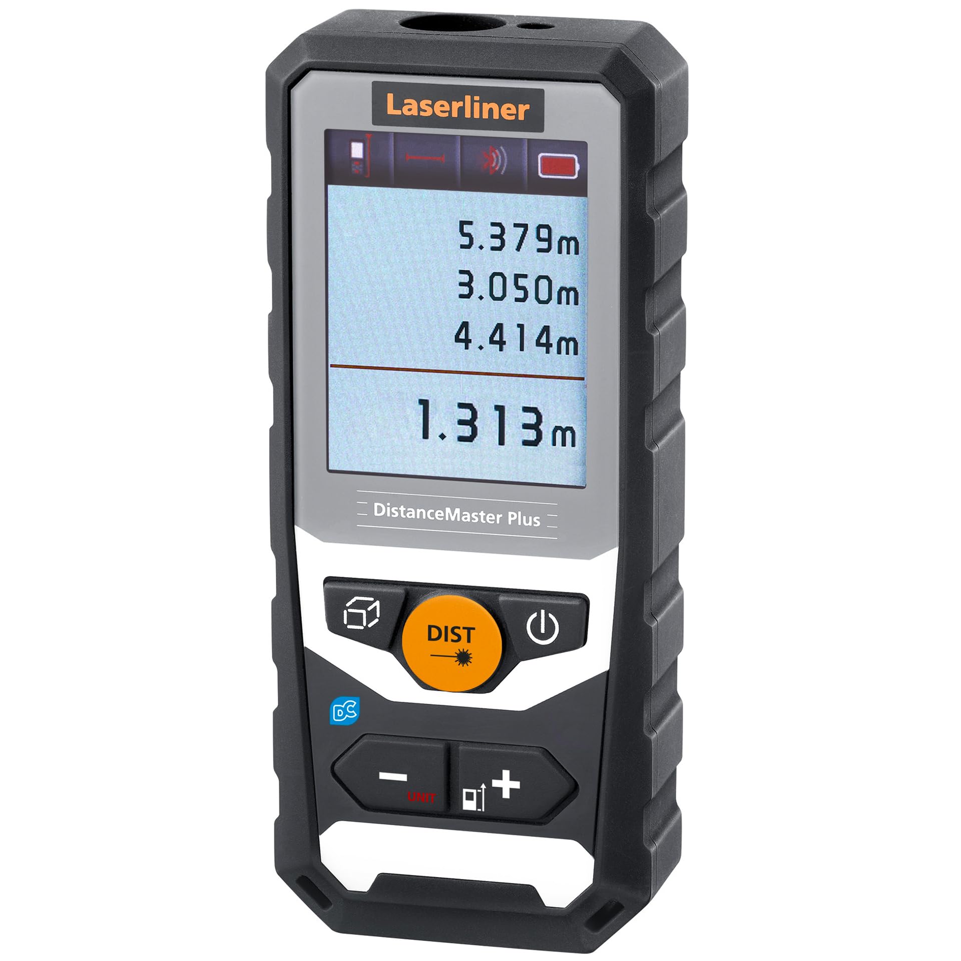 Laserliner Télémètre Laser DistanceMaster Plus 80 | Appareil de Mesure Numérique, Portée de 80 m, Mesure de Longueurs, Mesure de Surfaces, Mesure de Volumes