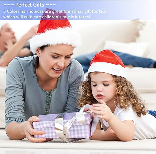 Miniatura 7 de Armónica para niños de 10 agujeros, paquete de 2, llave de C, armónicas de blues, juguete educativo para principiantes, juguetes musicales para