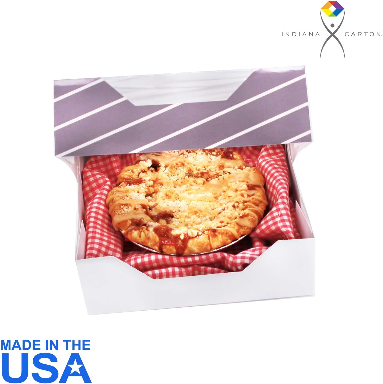 New Deal Bakery Box with 8 Inch Window Display – Card Box Carrier for Cakes, Pies, Cupcakes, Desserts, Cheesecakes, Brownies, and All Baked Foods - 8 x 8 x 2.5, Made in The USA (Pack of 150)