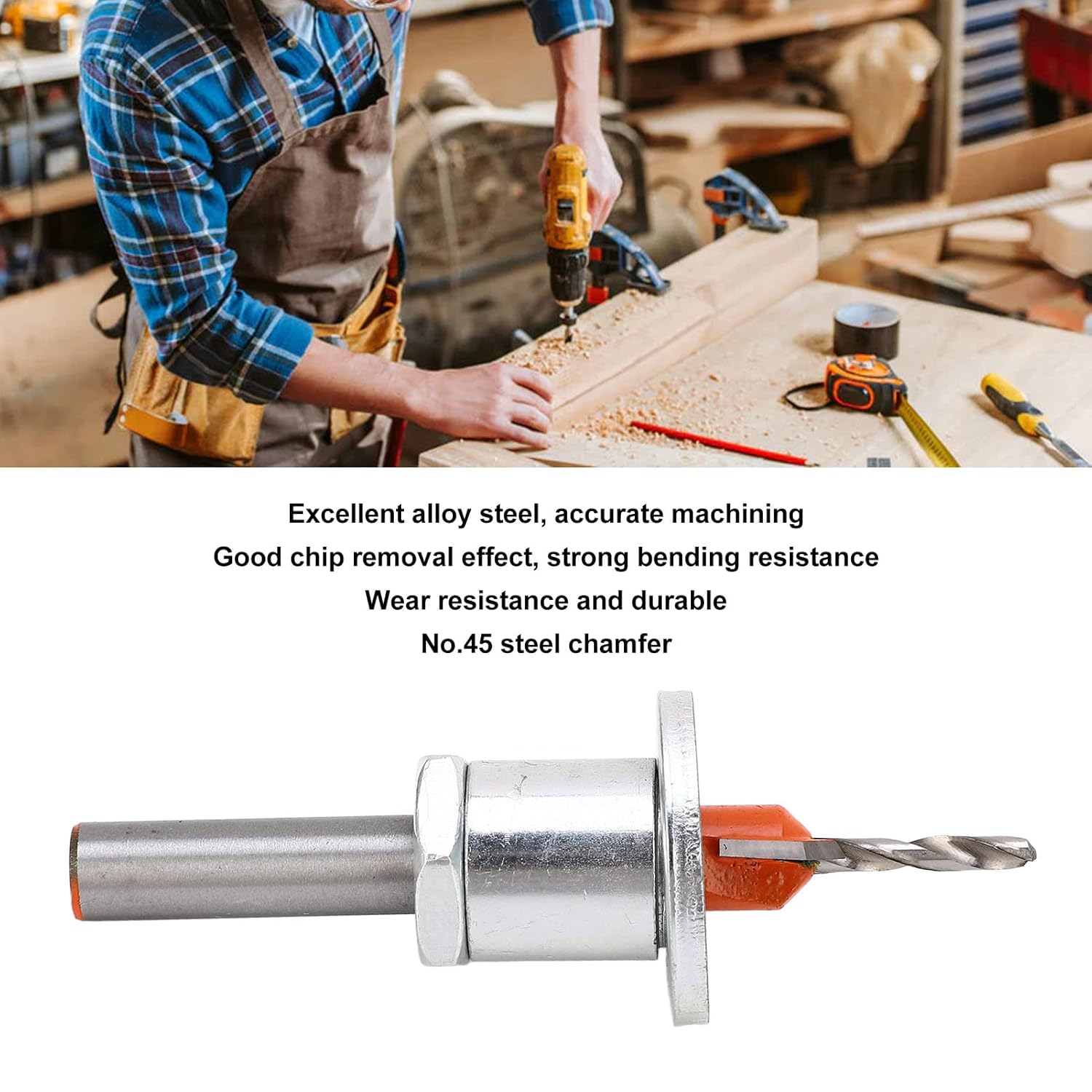 Countersink Bit with Depth Stop, 2.8x10mm Drill Bit with Adjustable Depth Stop and Accessories, Drill Bit Depth Stop Collar Set Carpenter Tool Drill Accessories