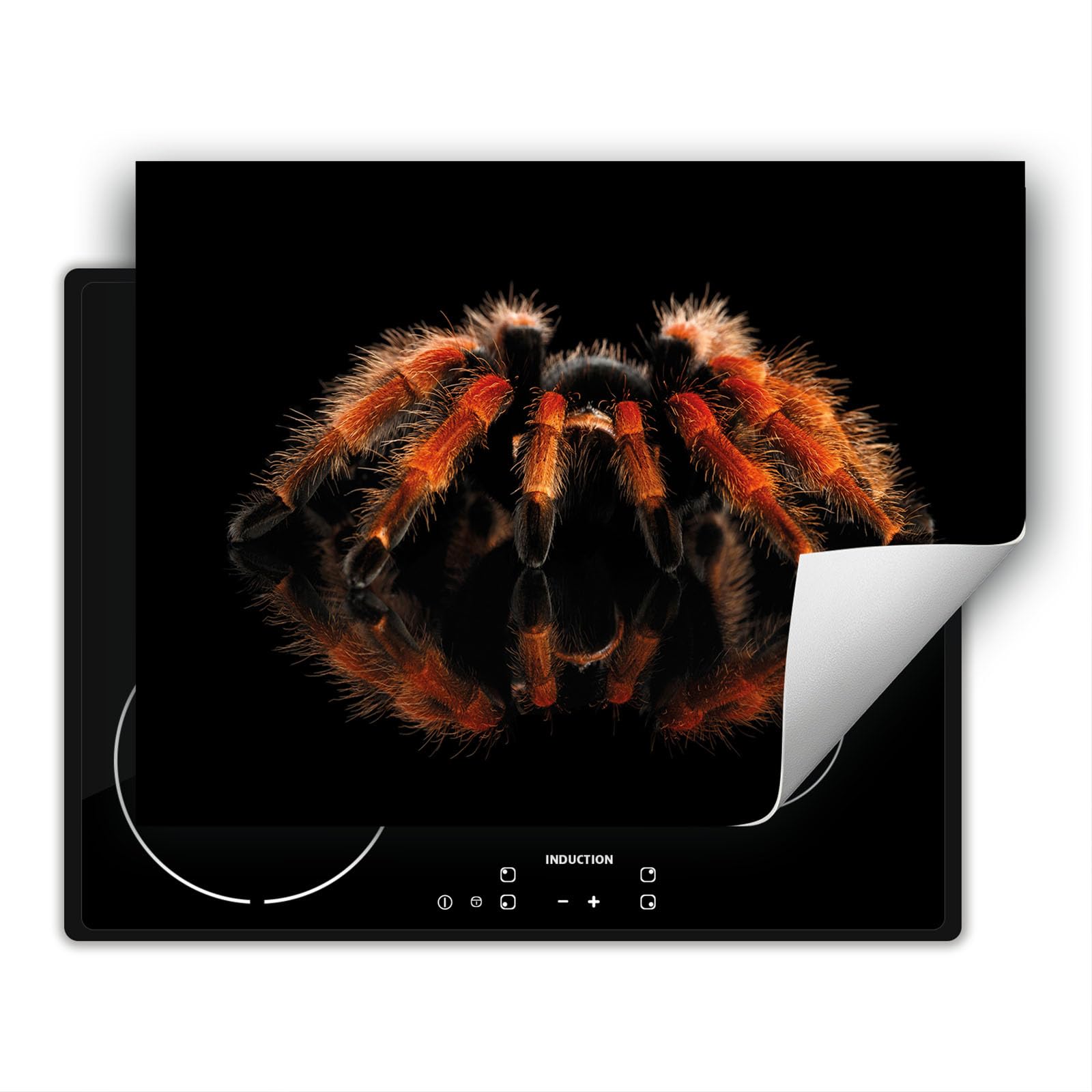 Tapa para placa de induccion - Placa protectora vitroceramica 80x52 cm - negro - araña