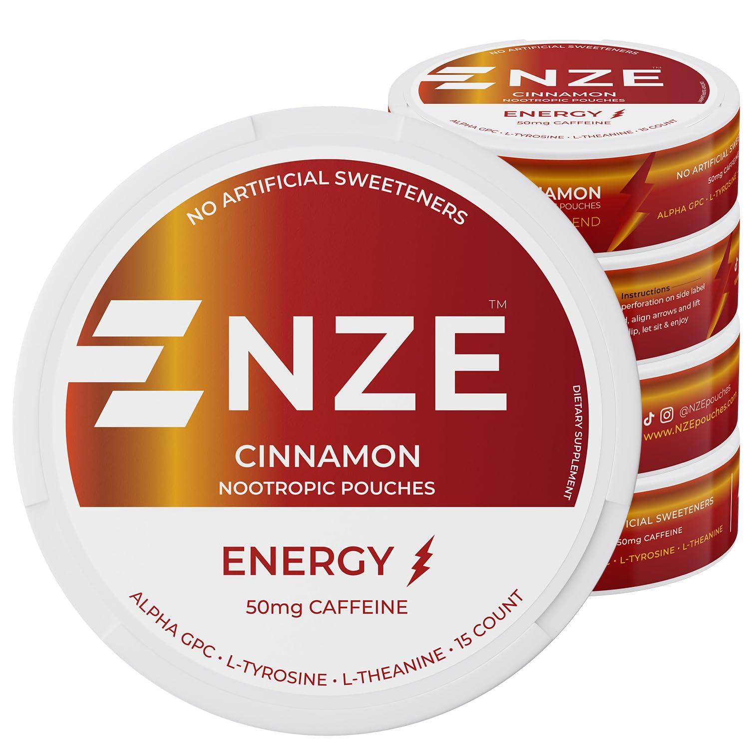 Amazon.com: NZE Caffeine Nootropic Pouches (Cinnamon) - Energy