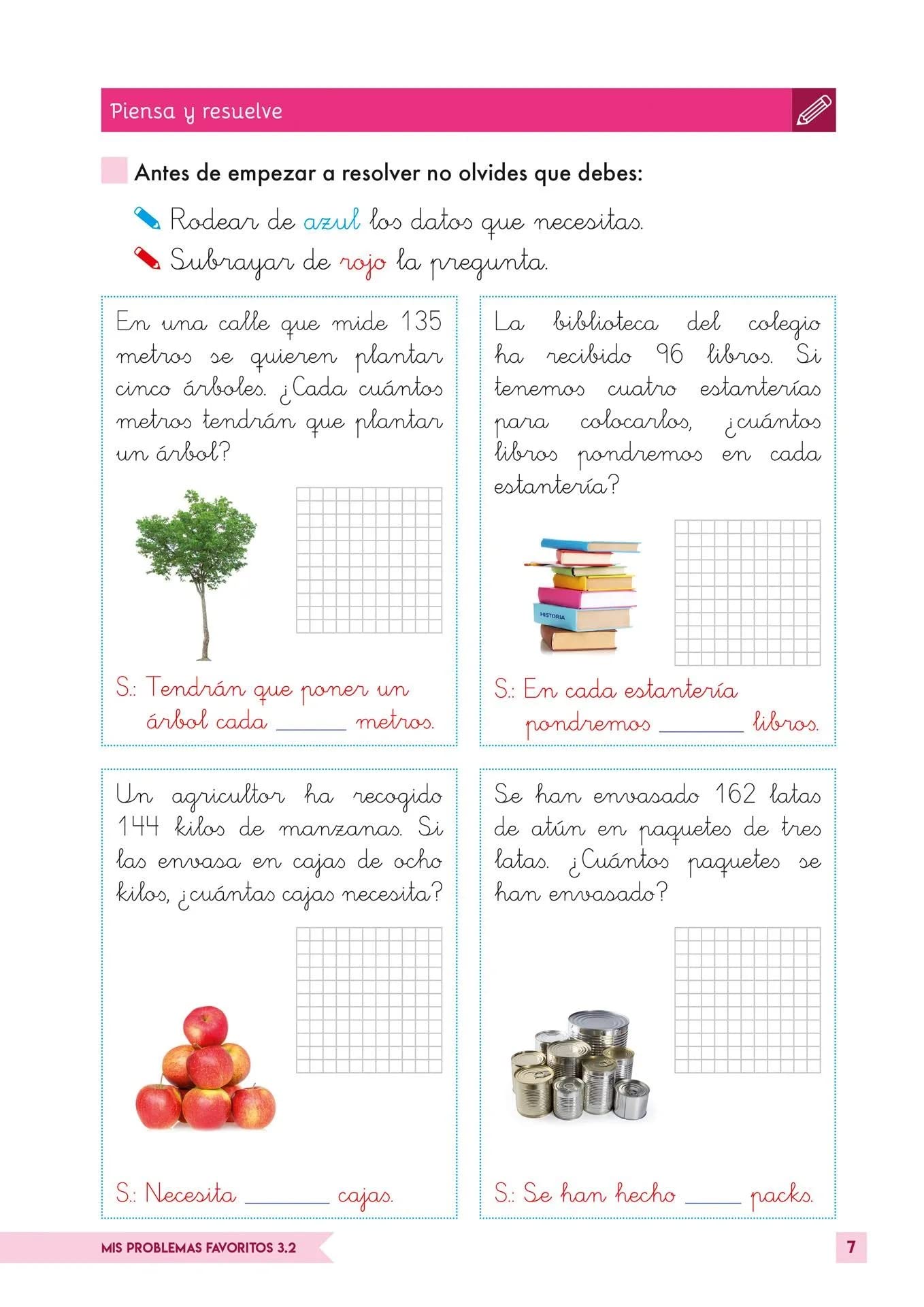 Mis Problemas favoritos 3º Pirmaria Cuaderno 3.2: Facilitar La Comprensión matemática | Editorial Geu