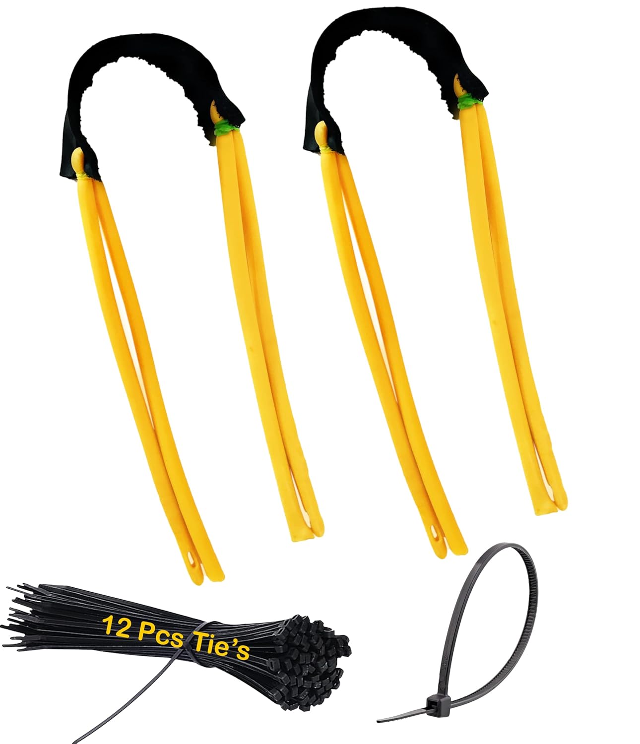 Star Quick Links Slingshot Repair Kit, 2 Pcs Double Elastic Rubbers for Slingshot and 12 Pcs Tie