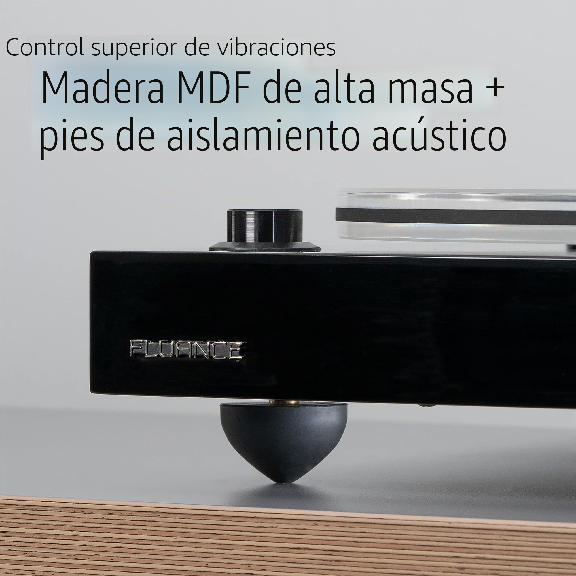 Fluance RT85 Referencia de Alta fidelidad Tocadiscos de Vinilo con Cartucho Azul Ortofon 2M, Placa acrílica, zócalo de Madera Maciza, pies de Aislamiento de vibración - Piano Negro