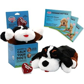 Snuggle Puppy Plus Dog Toy with 3 Heat Packs & Motion Activated Heartbeat - Calming & Comfort for Puppies Berner