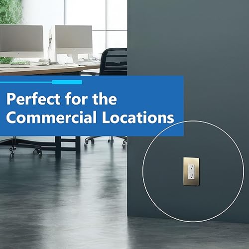 Miniatura 97 de LIDER - Cubierta decorativa de interruptor doble con acabado mate, placa de pared sin tornillos, tamaño mediano, 2 bandas, 4.88 x 4.92 pulgadas