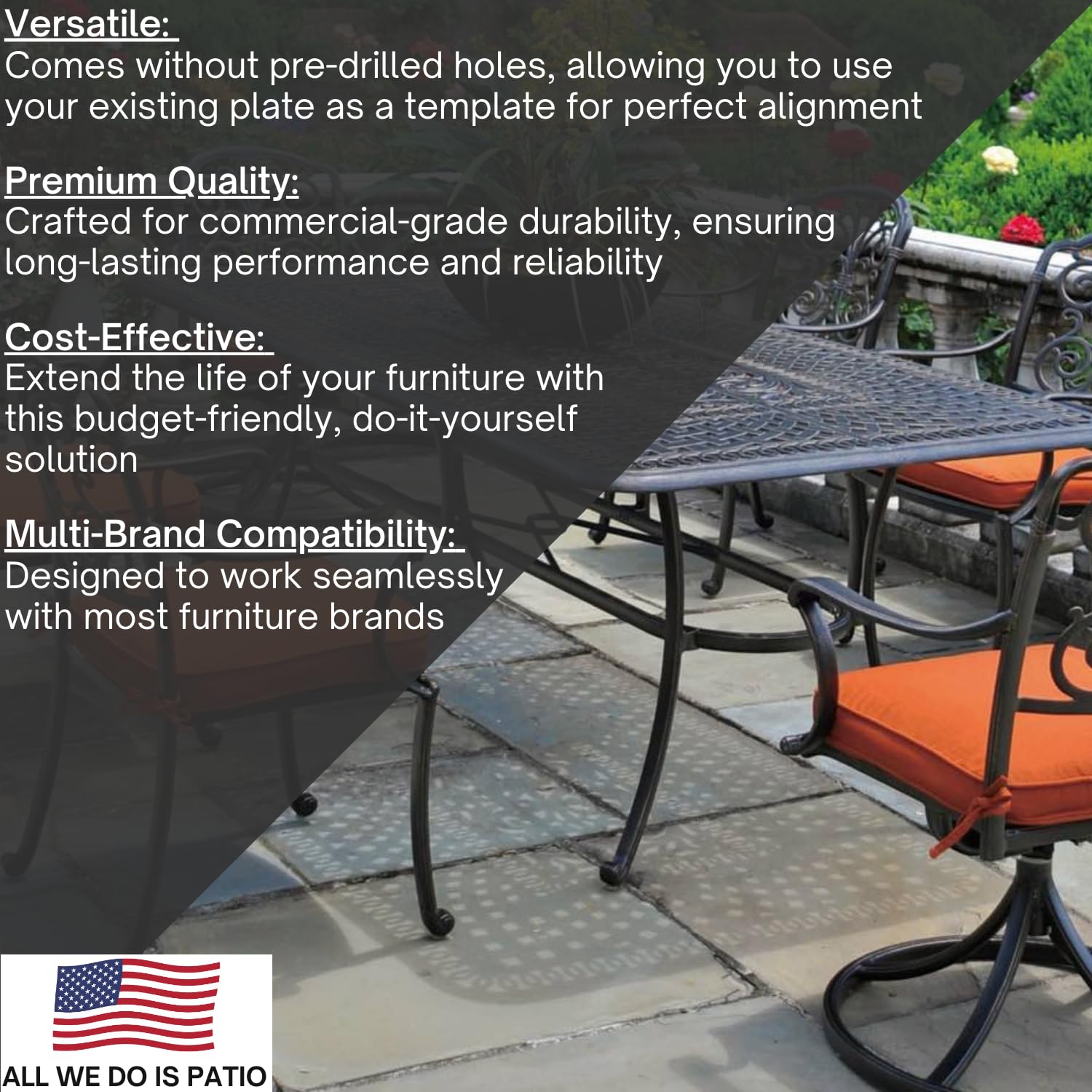 Project Patio Swivel Chair Rocker Spring Plate 2.5 X 5