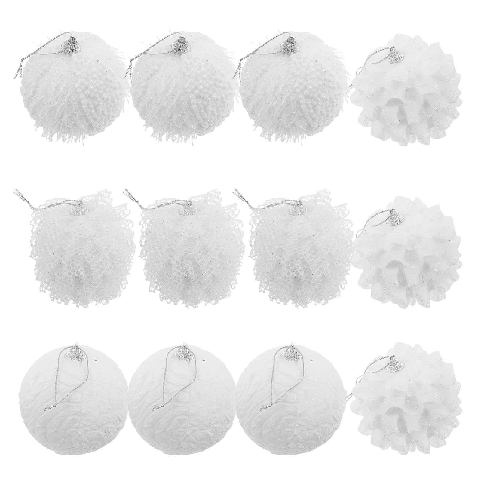 Boules de Noël en dentelle polyester incassable pour décoration sapin