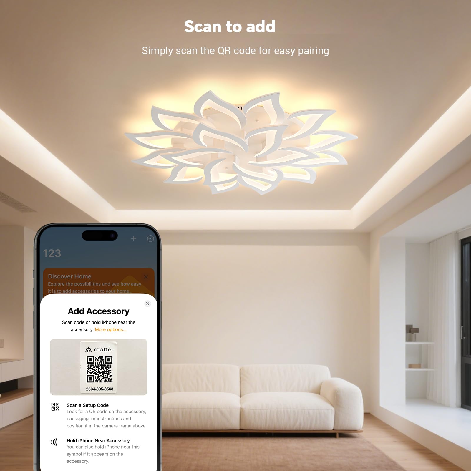 BAYHT Smart LED Deckenleuchte Dimmbar, Kompatibel Mit eWeLink App, Blumen Deckenlampe für Wohnzimmer Schlafzimmer, Moderne Lampe Decke Beleuchtung, Großer Kronleuchter 18 Heads/Ø100cm/84W