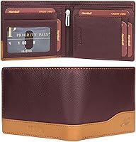 Portafoglio Bullz Marrone Portafoglio Uomo In Pelle Bovina Marrone, Stile Triplo Europeo, Con Zip E Portafoto, Marca Bullz Portafoglio Multi-scomparto - Foto 7