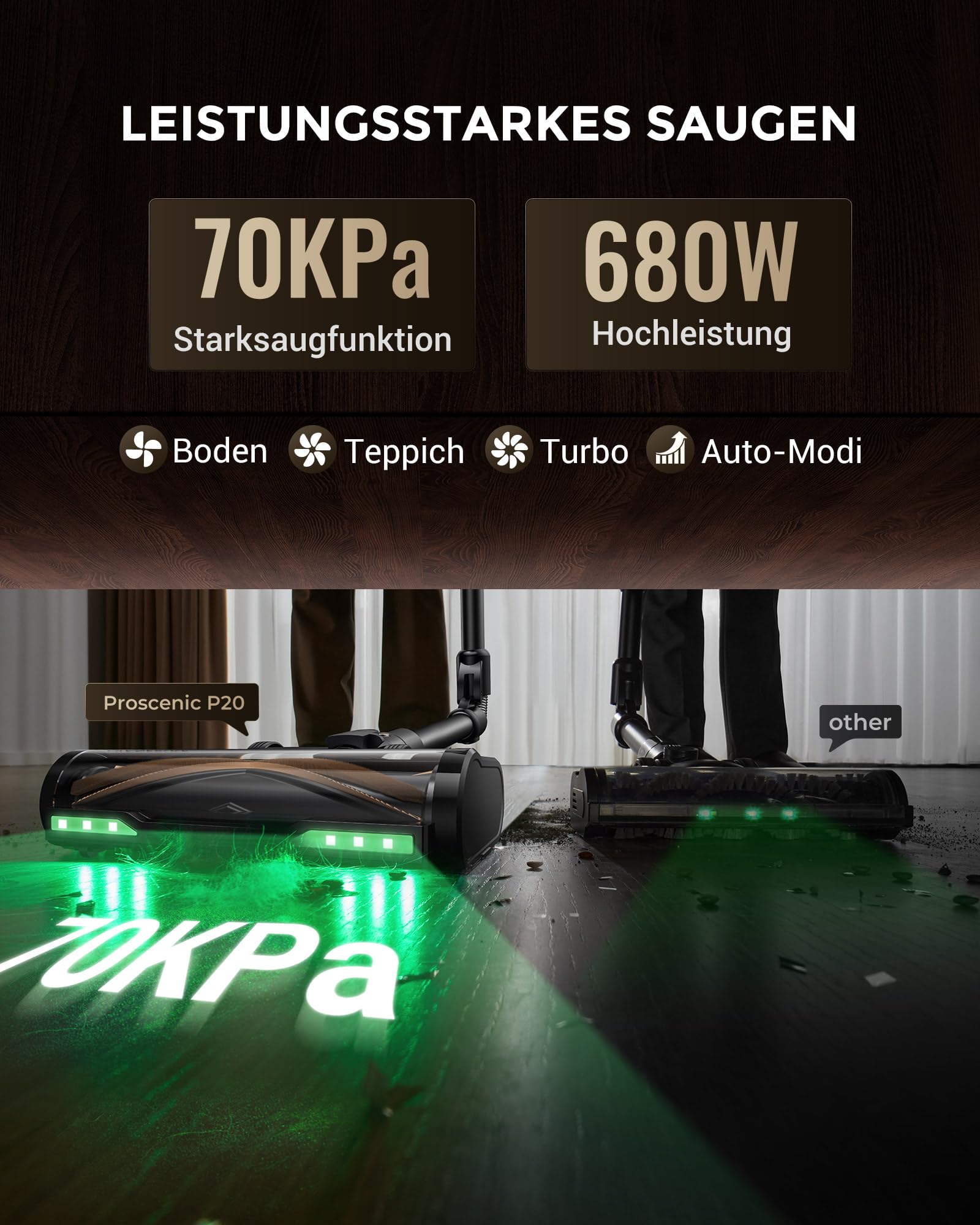 Proscenic P20 Staubsauger mit Wischfunktion – Bild 2