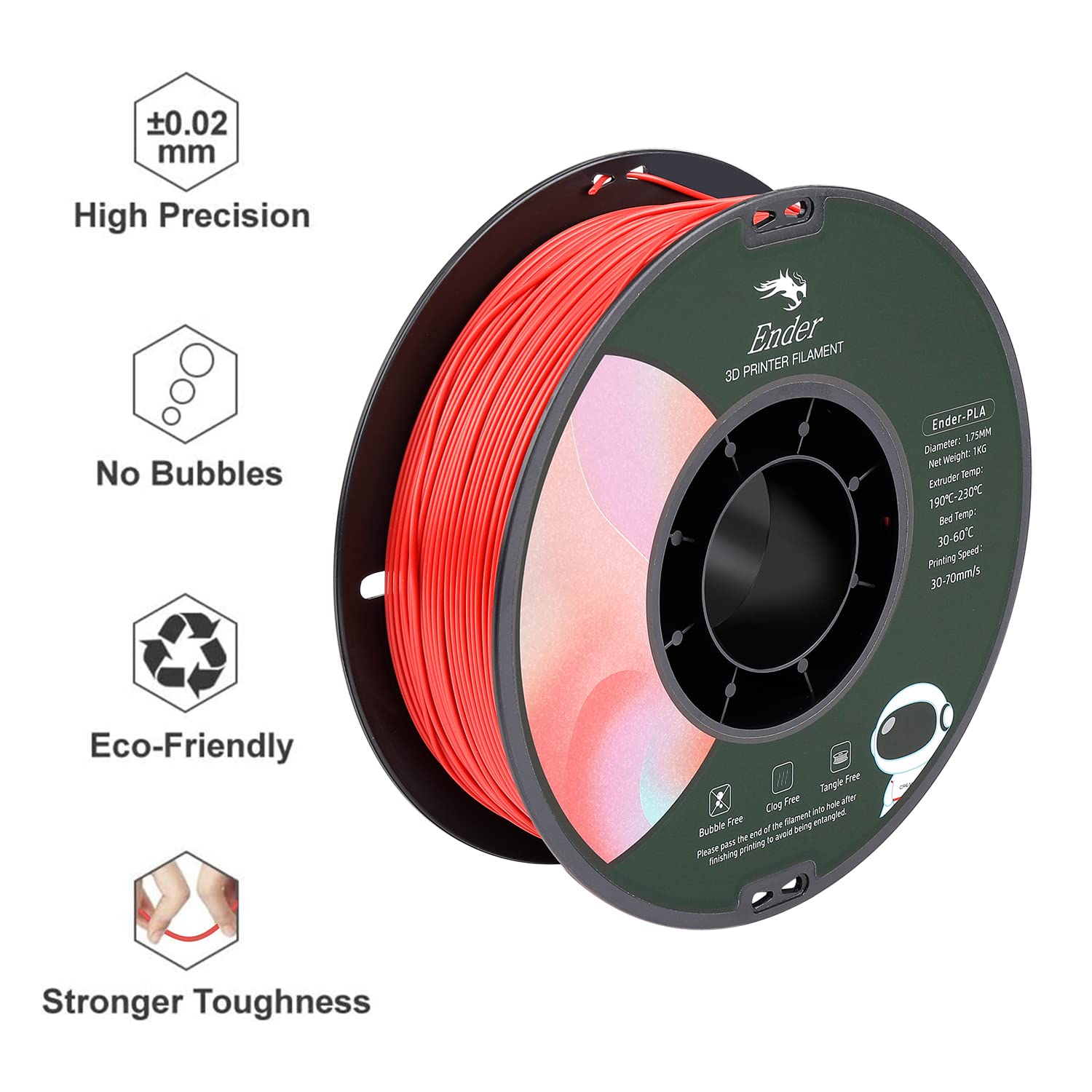 review Creality 3D Printer Ender 3 Plus 1 3D Printer PLA Filament Red1.75 mm