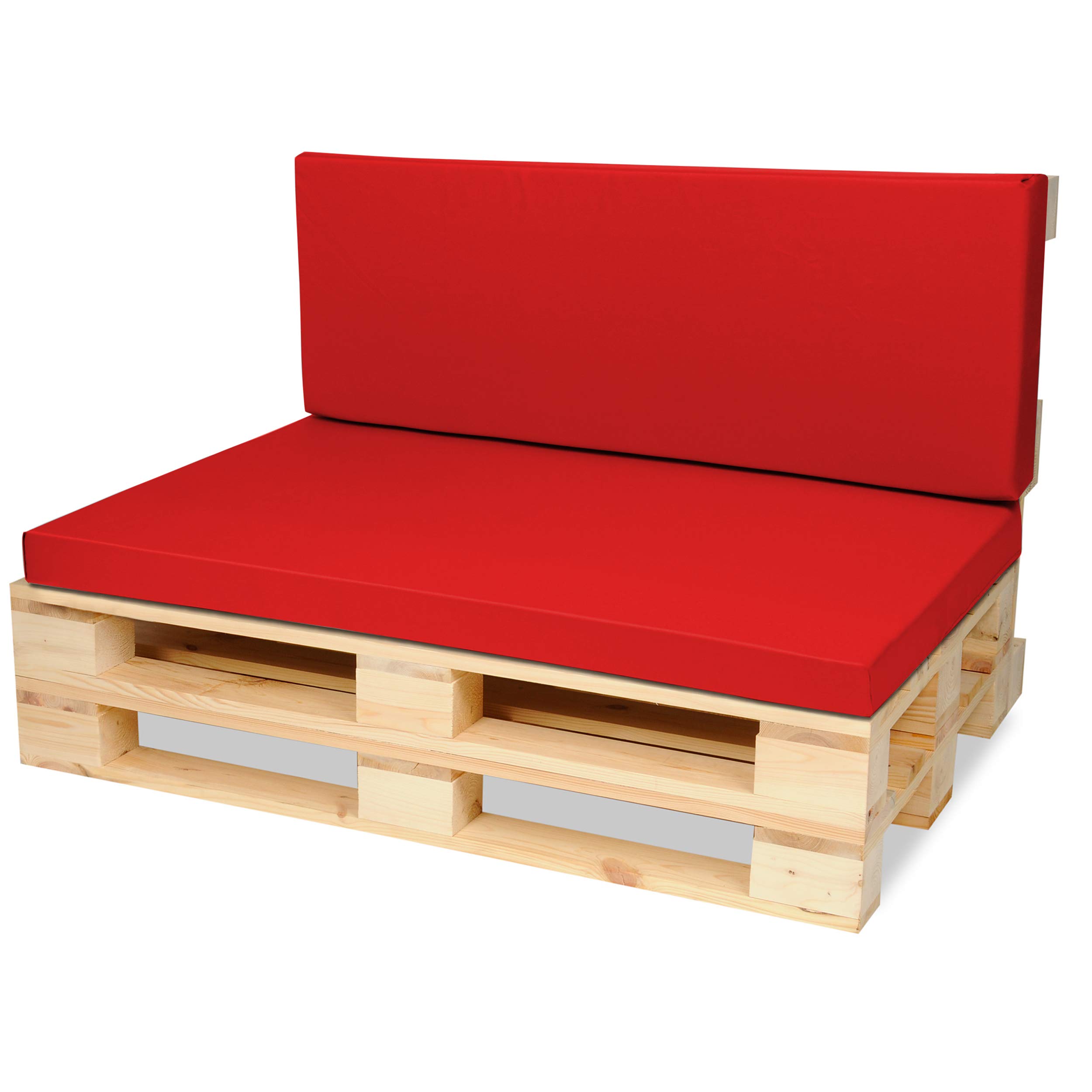 Cuscino Memory Foam Per Pallet O Divano 120x80 Cm Con Schienale 120x40 Cm - Impermeabile, Per Interno Ed Esterno, Grigio, Lavabile