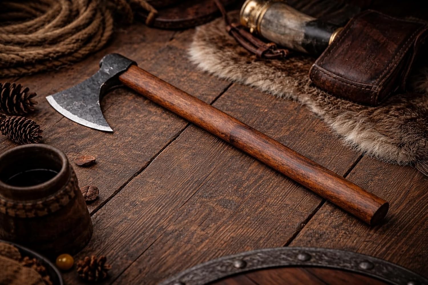Medieval Viking Axe – Handcrafted Norse Warrior Battle Axe for Display & Cosplay