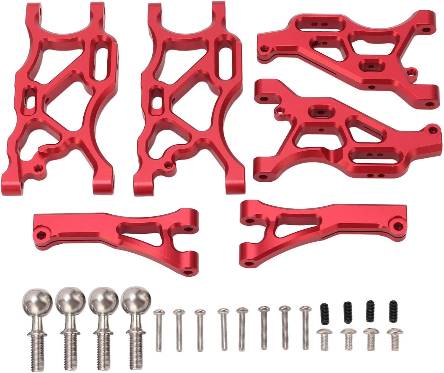 RC Suspension Arm Set, RC Front Rear Swing Arms with Ball Compatible for ARRMA 1/7, for Infraction 6S, for 6S 1/8 RC Cars (Red) Body Parts