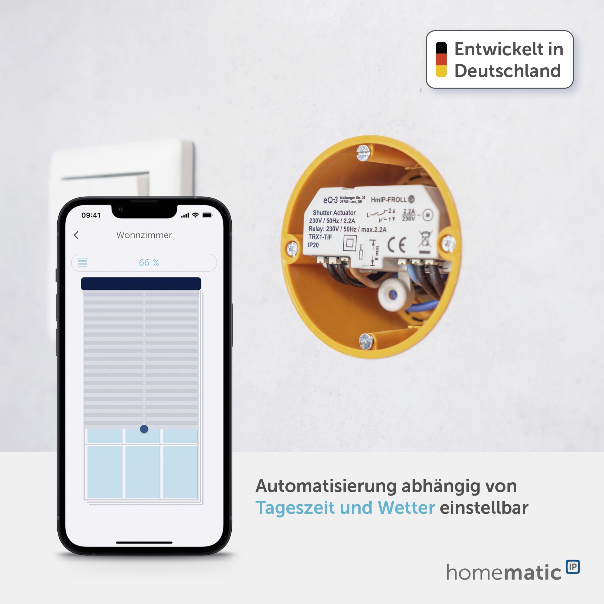 Homematic IP Access Point 2 + 5x Rollladenaktor – Unterputz, Smart Home, Digitale Steuerung für 5 Rollläden per App, Alexa & Google Assistant, elektrische Rolladen smart nachrüsten