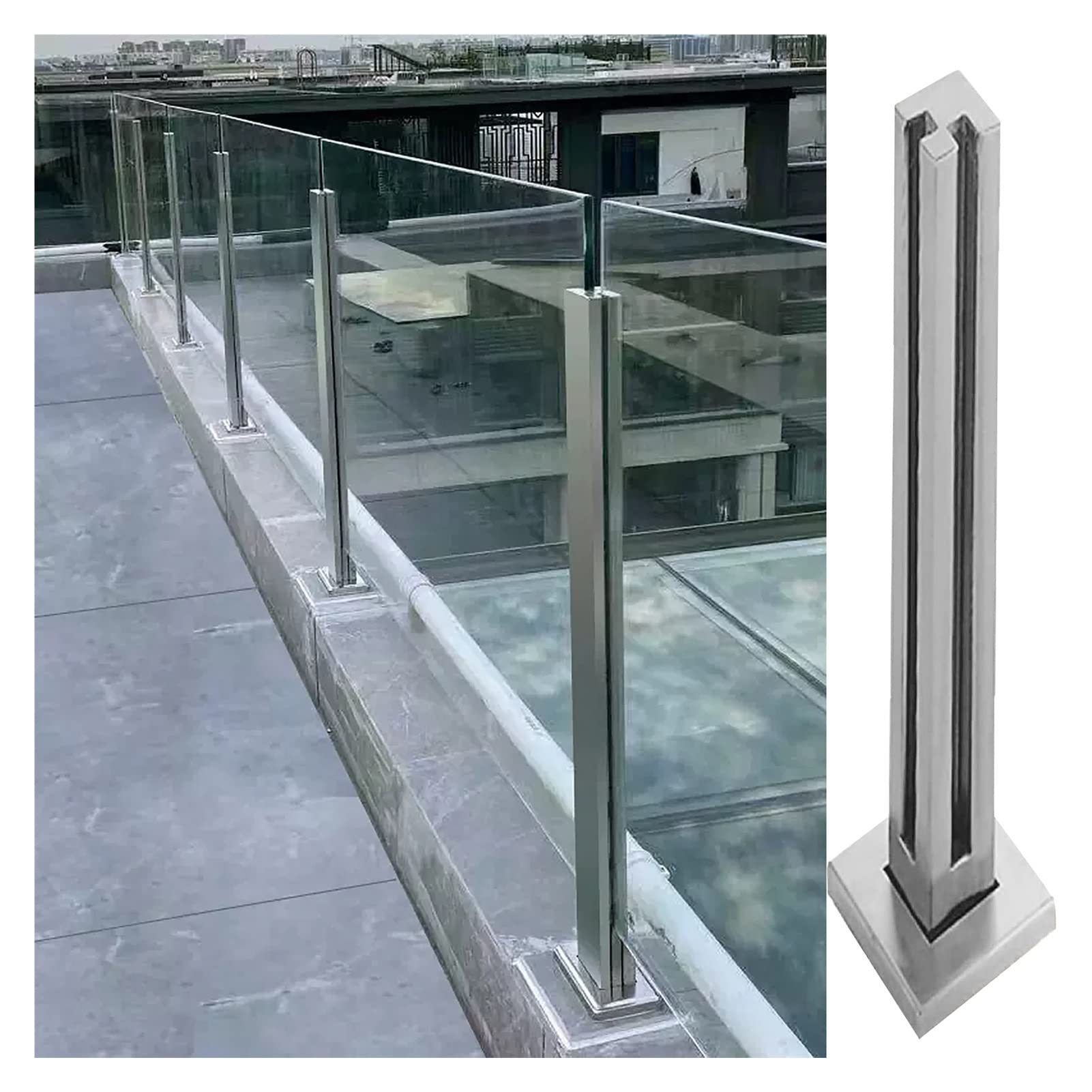 Poteau de balustrade en acier inoxydable pour sécuriser la piscine et le patio familial